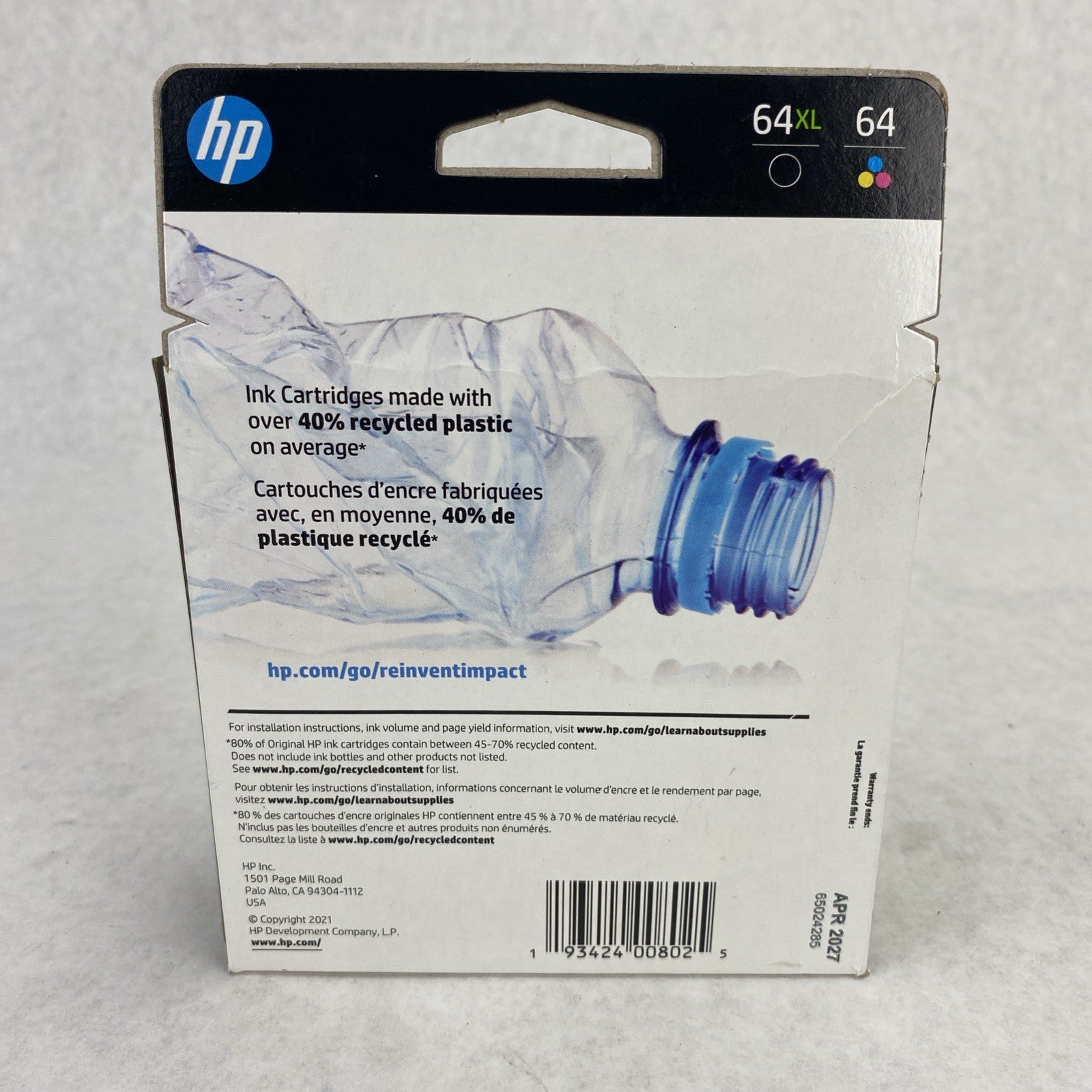 Genuine HP 64XL Black And 64 Tricolor Ink Cartridge - Sealed3