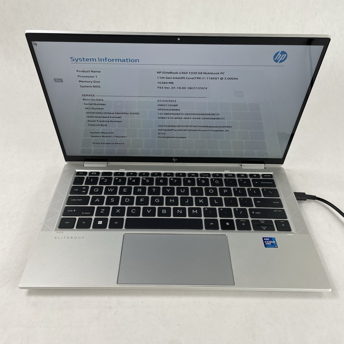 HP EliteBook x360 1030 G8 13.3" i7-1185G7 3GHz 16GB RAM No SSD/OS/AC/Batt-READ2