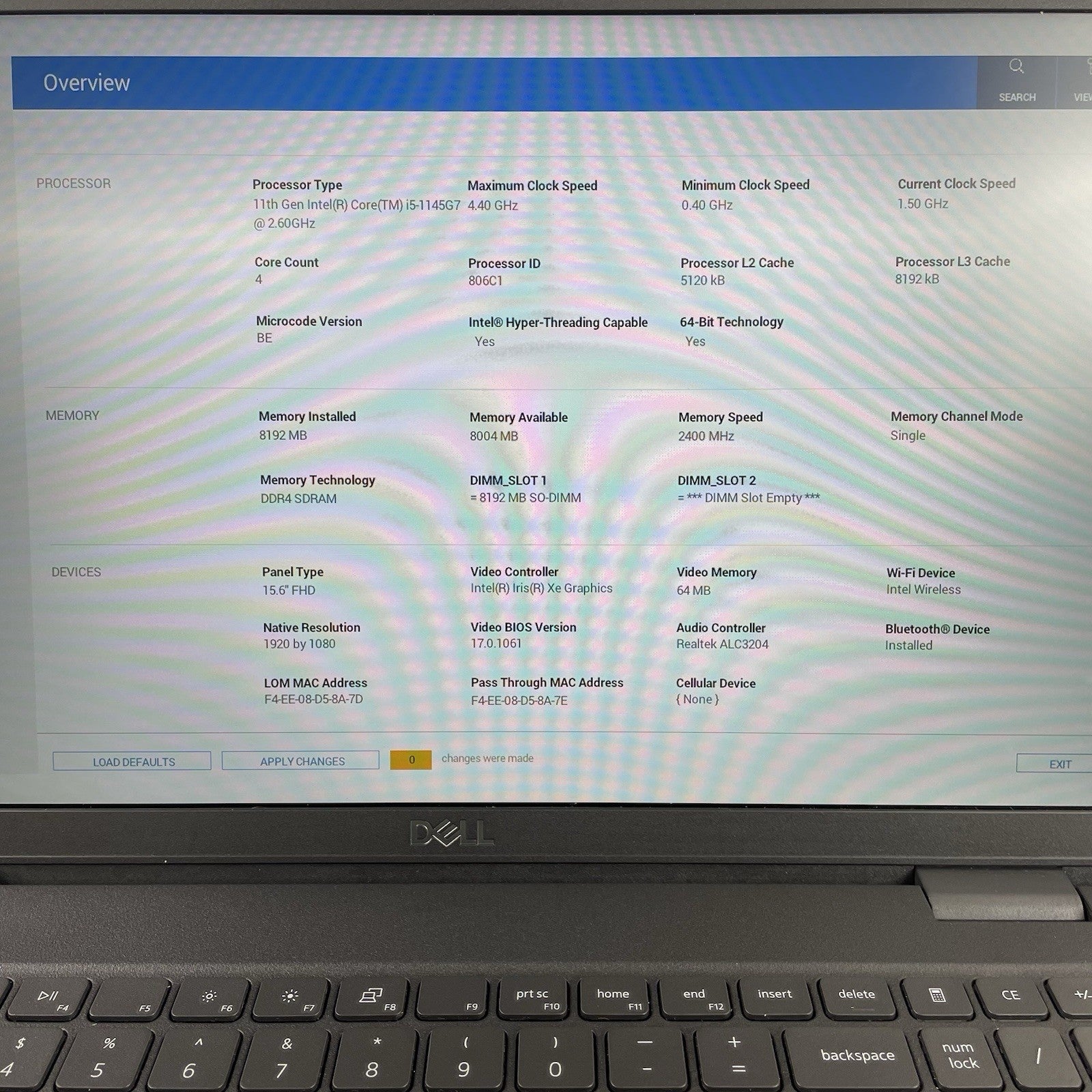 Dell Latitude 3520 15.6" i5-1145G7 2.60 GHz 8 GB RAM No SSD/OS/AC3
