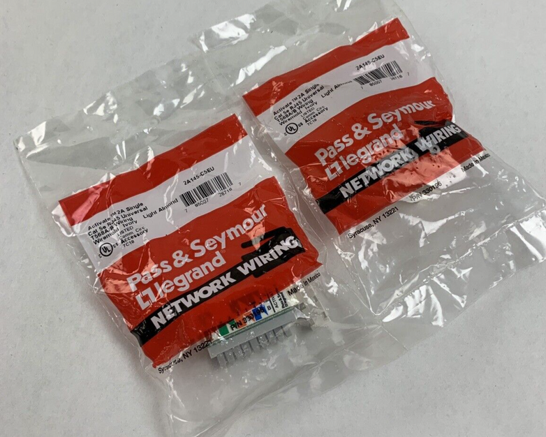 Pass & Seymour 2A145-C5EU Activate 2A Single Cat 5e RJ45 Wiremold Ivory Lot of 2