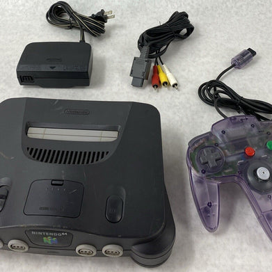 Nintendo NUS-001 64 Video Game Console + PSU + AV Cable + Controller Bundle