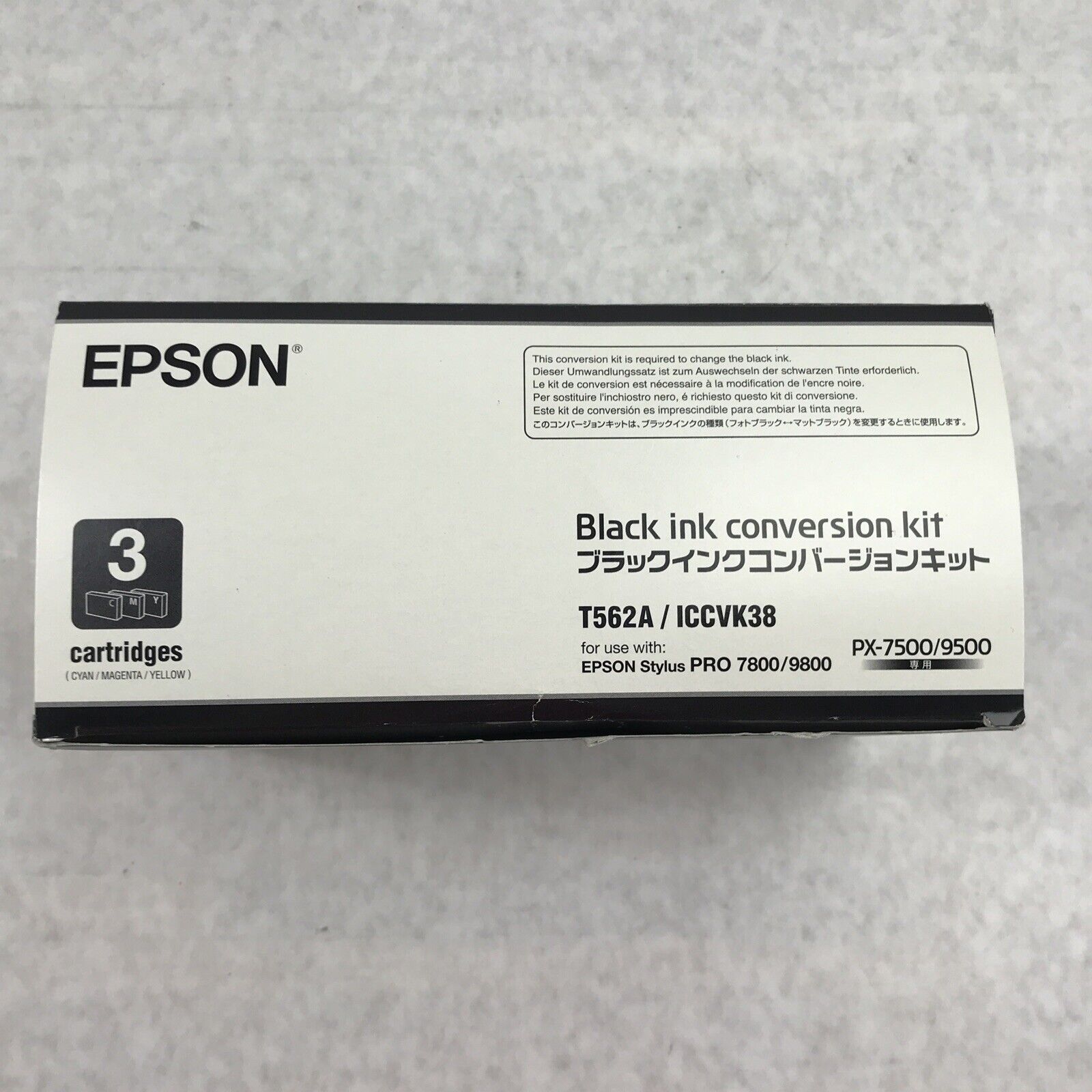 Epson T5652A ICCVK38 PX-7500/9500 Black Ink Conversion Kit 3 Cartridges