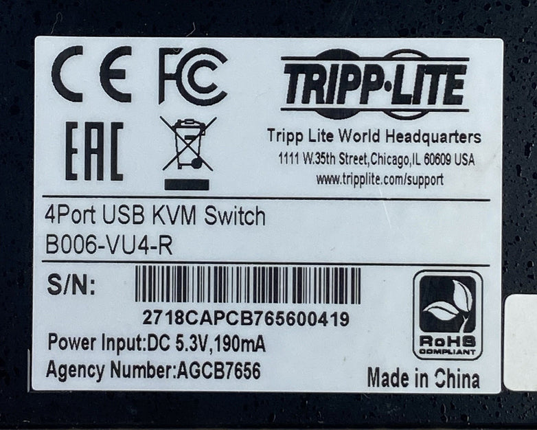 Tripp-Lite B006-VU4-R 4Port USB KVM Switch