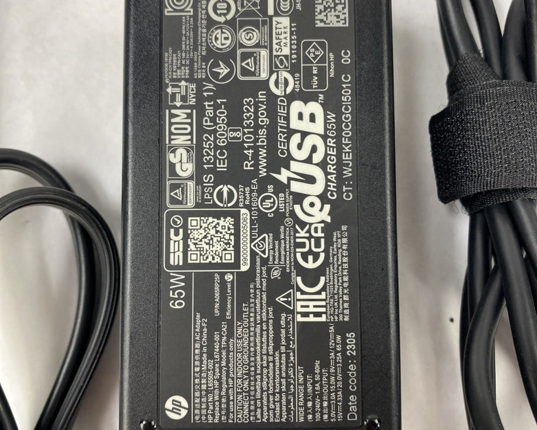 Lot of 10. Hp TPN-CA21 USB-C AC Adapter.