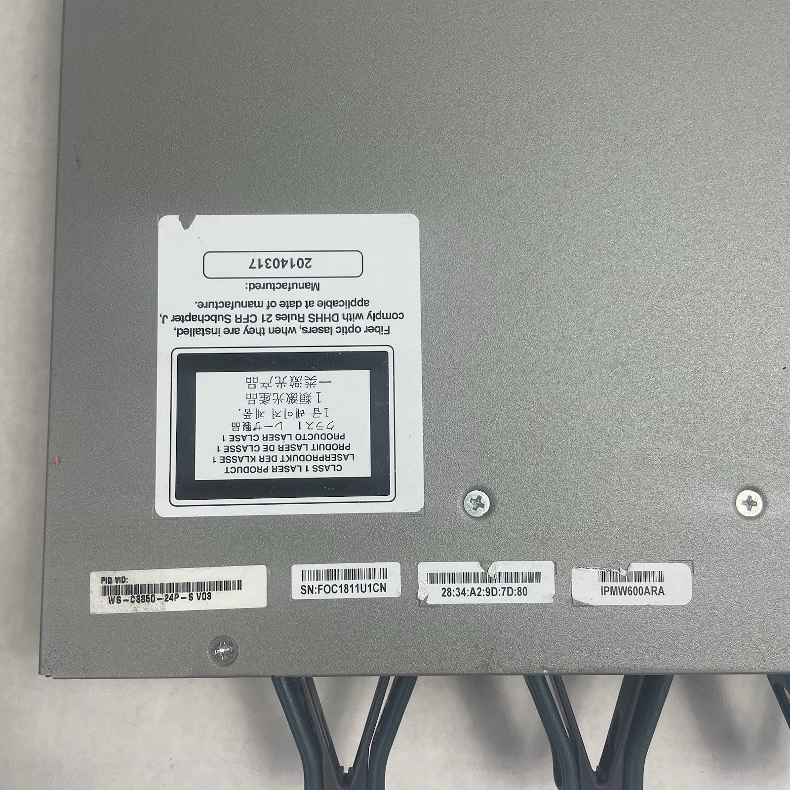 Cisco WS-C3850-24P-S V03 Switch 24-Port Gigabit PoE+ w/ 2x PSU Tested & Reset12