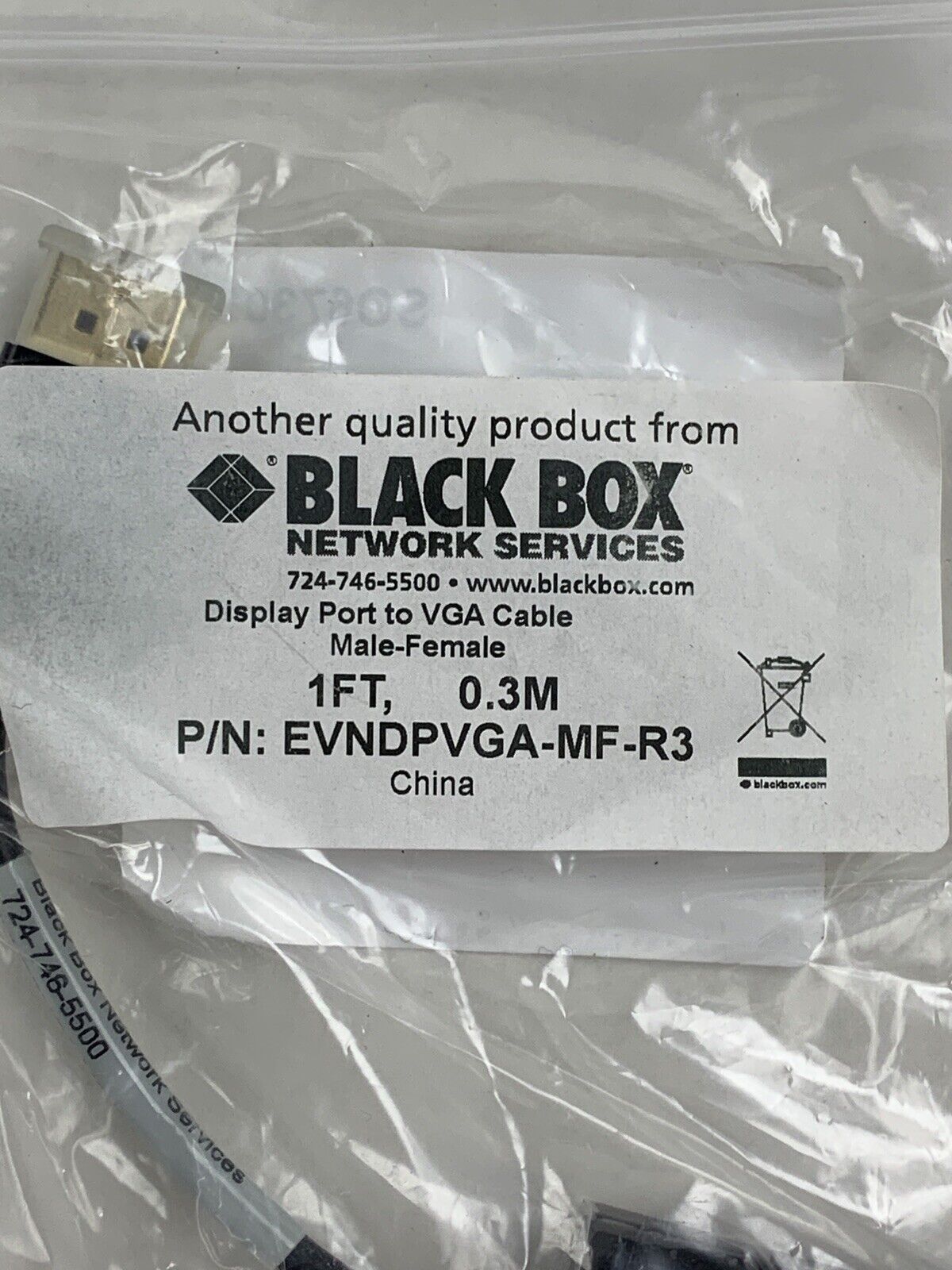 Black Box Displayport Adapter Displayport Male To Vga Female New Lot of 2