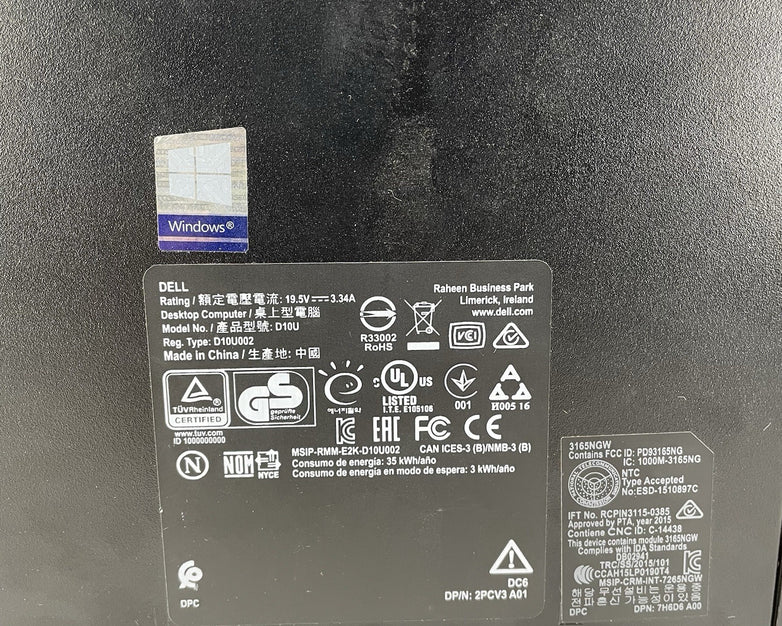 Dell OptiPlex 3050 Micro i5-7500T 2.70 GHz 8 GB RAM No SSD No OS