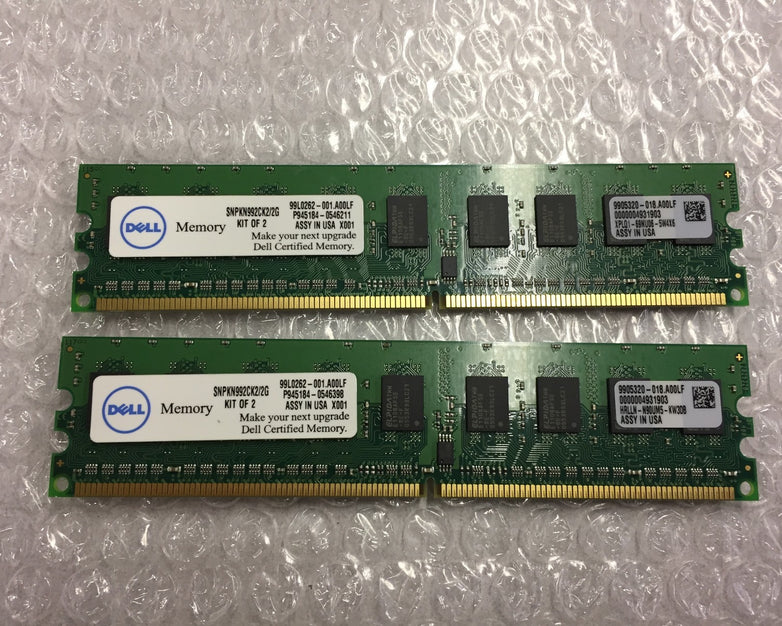 Kingston 2 GB RAM Kit (2x1) SNPKN992CK2/2G 99L0262-001 P945184-0546398