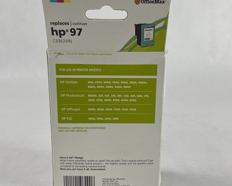 OfficeMax C9363WN HP 97 Tri-Color Ink Printer Cartridge Open Box