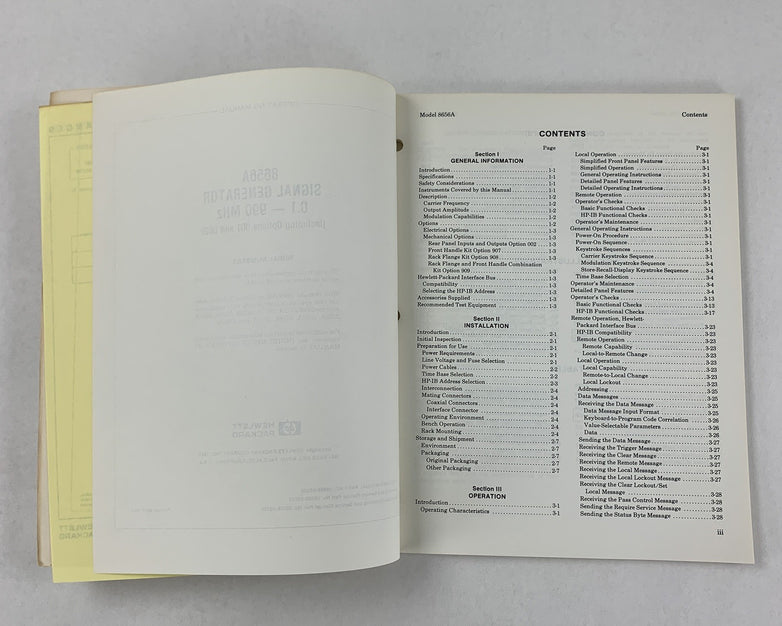 HP 8656A Signal Generator Operating Manual 0.1-990 MHZ