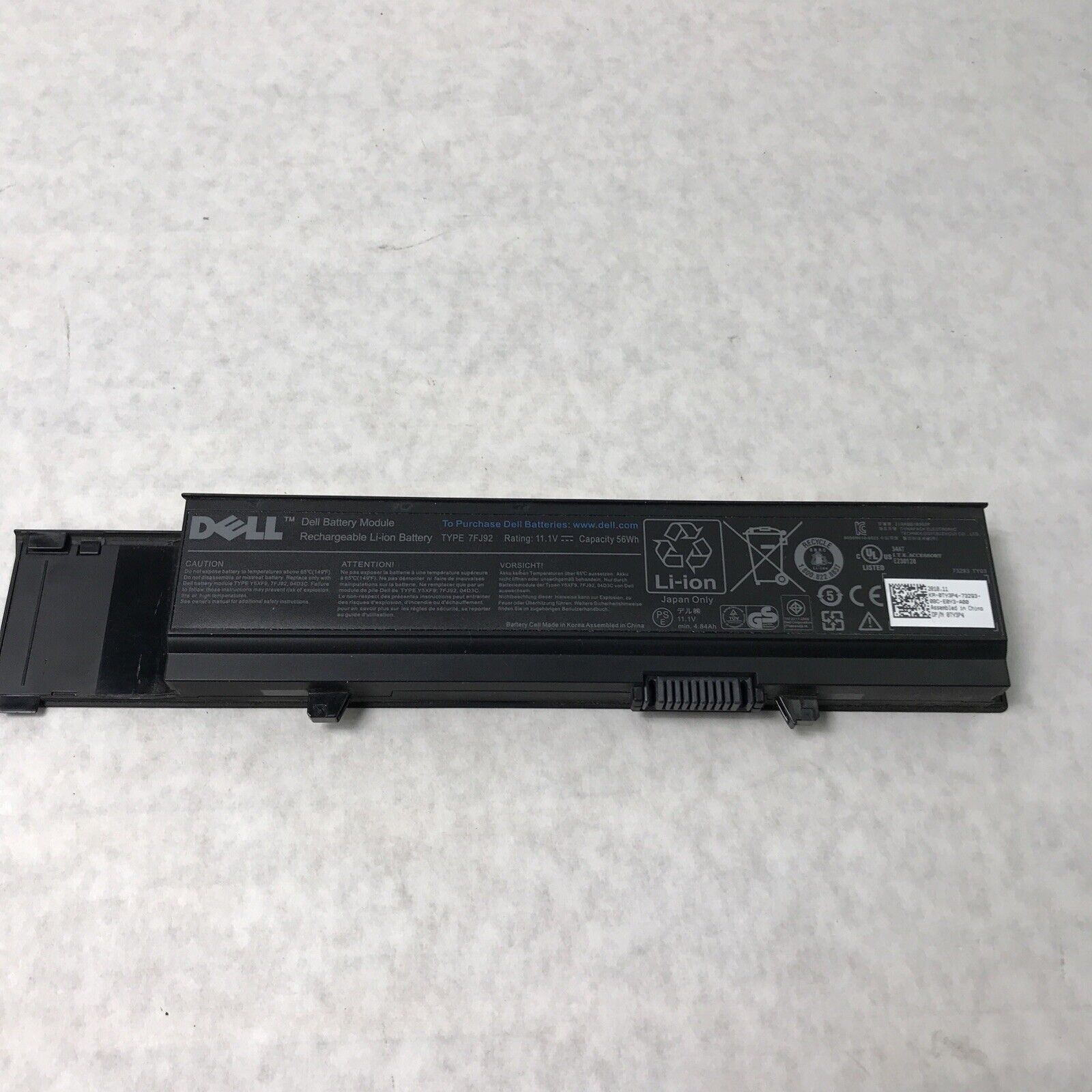 (Lot of 4) Genuine Dell TY3P4 11.1V Laptop Battery Rechargeable Li-ion Battery