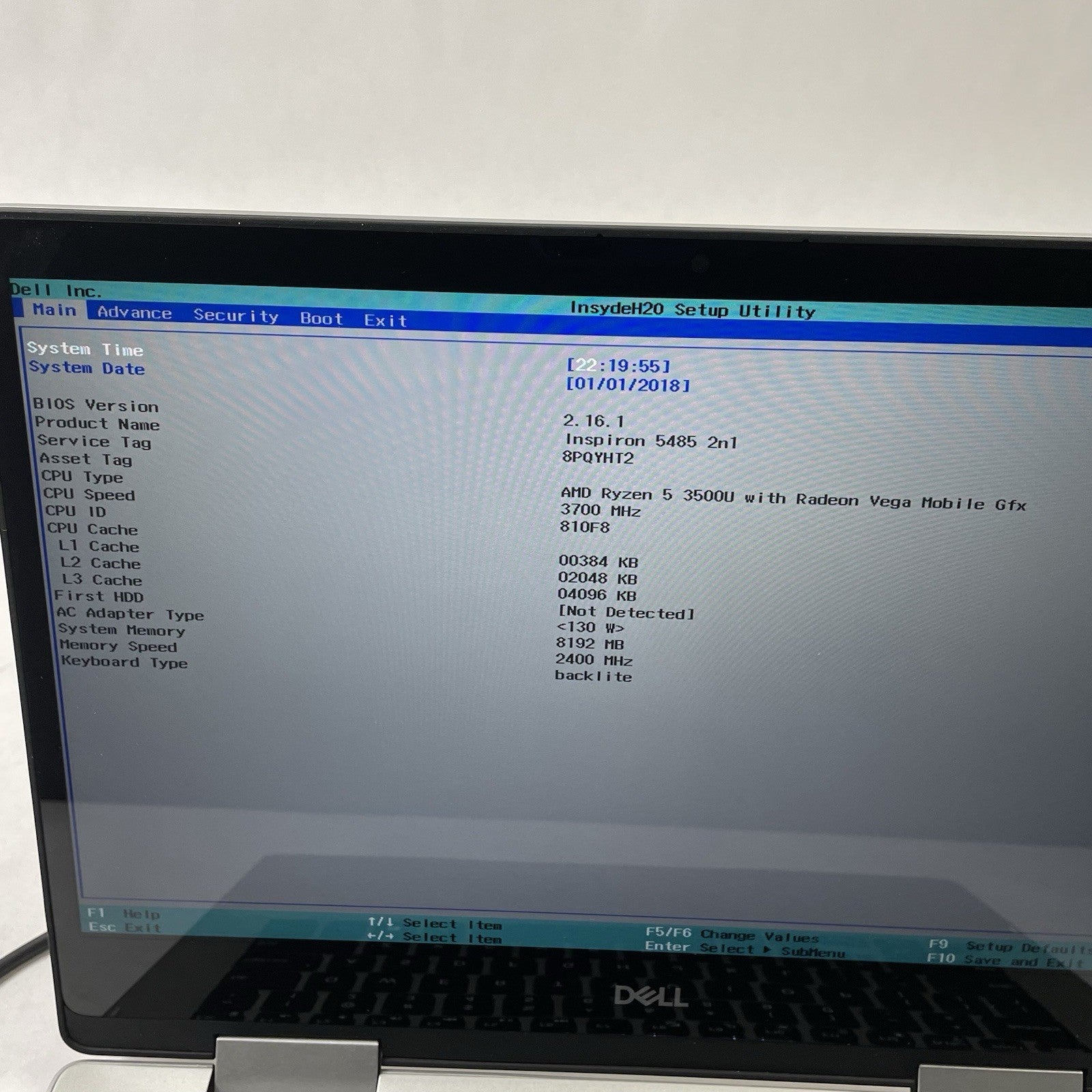 Dell Inspiron 5485 201 14" Ryzen 5 3500U 3.7GHz 8GB RAM No SSD/OS/AC/Batt - READ2