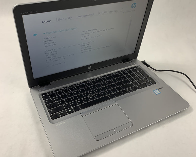 HP EliteBook 850 G3 Laptop 15.6" i7-6600U 2.6 GHz 16 GB RAM No OS No HDD No AC