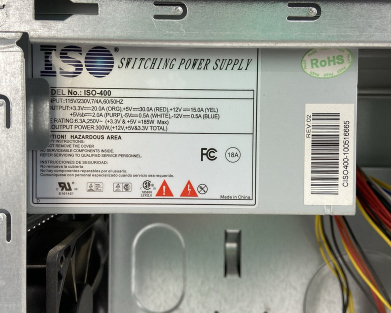 Codegen C6209-CA-38C Mid Tower Computer Case ISO ATX 400W Power Supply