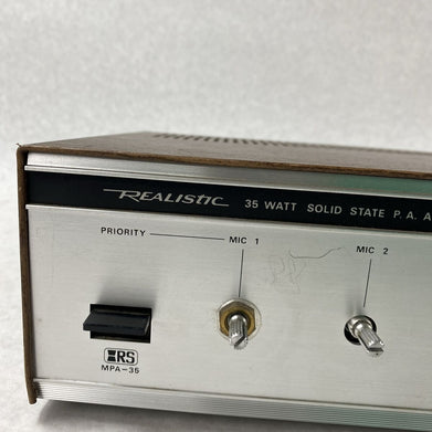 Realistic 32-2022 MPA-35 Public Address Amplifier MISSING KNOBS