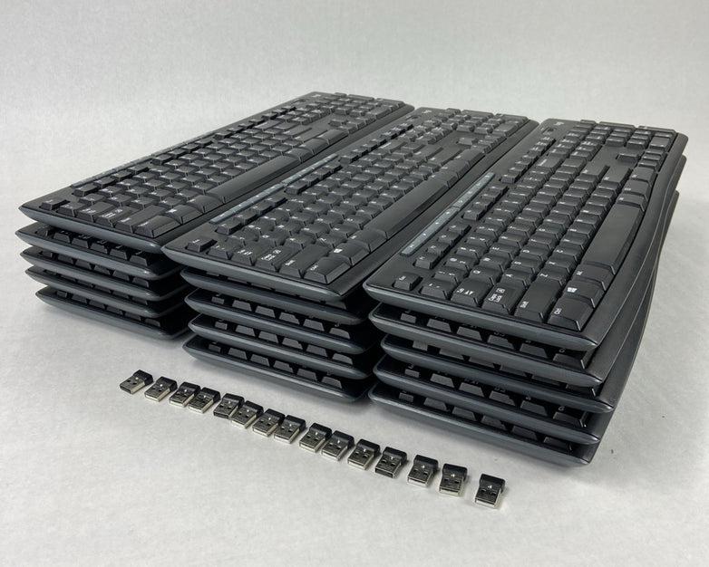 Lot of 15 Logitech K270 Wireless Keyboards  - Dongles Included -  Needs Pairing