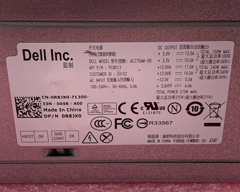 Dell AC275AM-00 275W Power Supply (Lot of 2)
