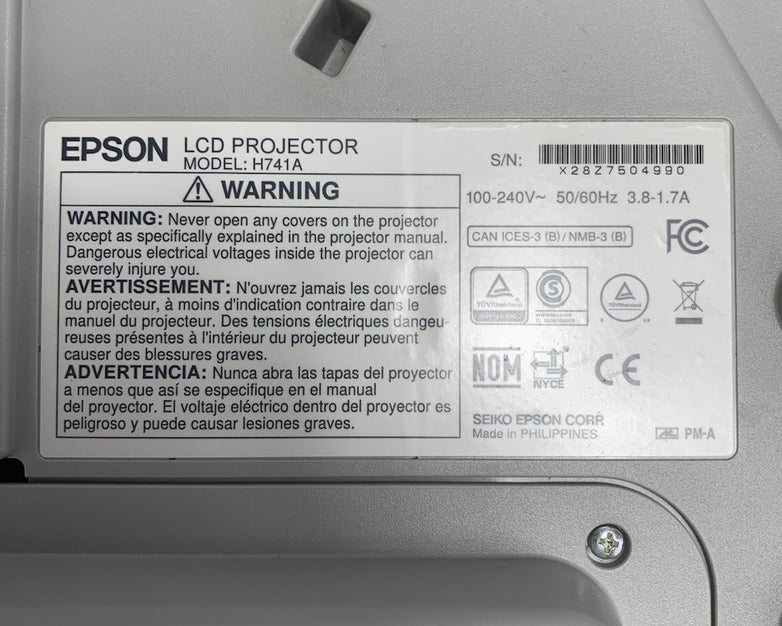 Epson H741A BrightLink 685Wi LCD Projector 441 Lamp Hours - No Remote