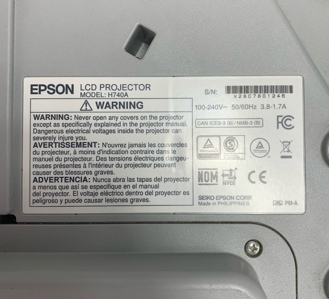 Epson PowerLite 695Wi H740A LCD Lamp Projector 846 Lamp Hours - No Remote7