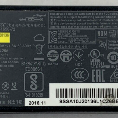 Lot of 2 LENOVO PA-1650-72-1650-72 Power Adapter