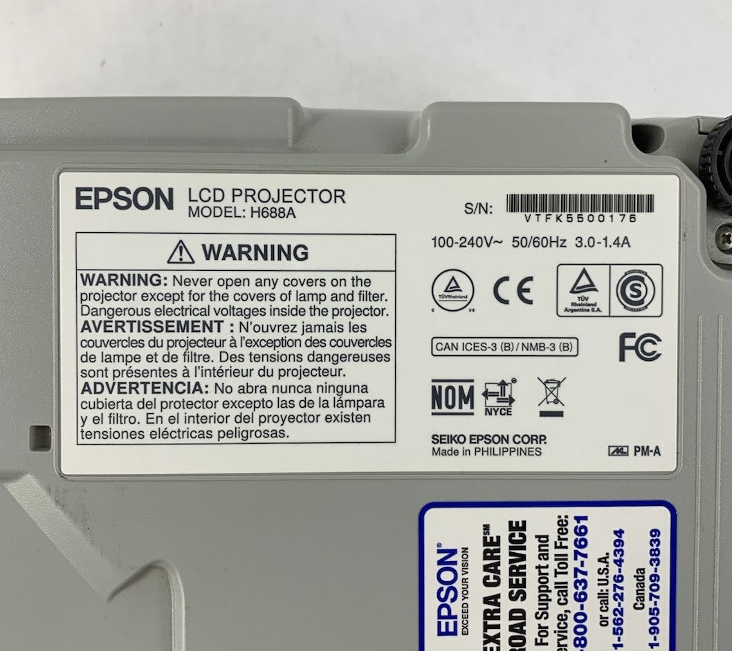 Epson PowerLite 97H H688A LCD Projector 991 Lamp Hours - No Remote8