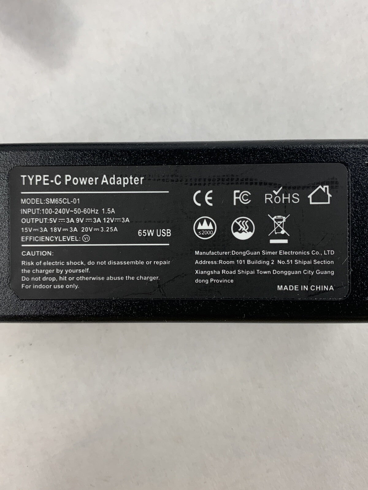 Unbranded SM65CL-01 Type-C Power Adapter 65W (Lot of 3)
