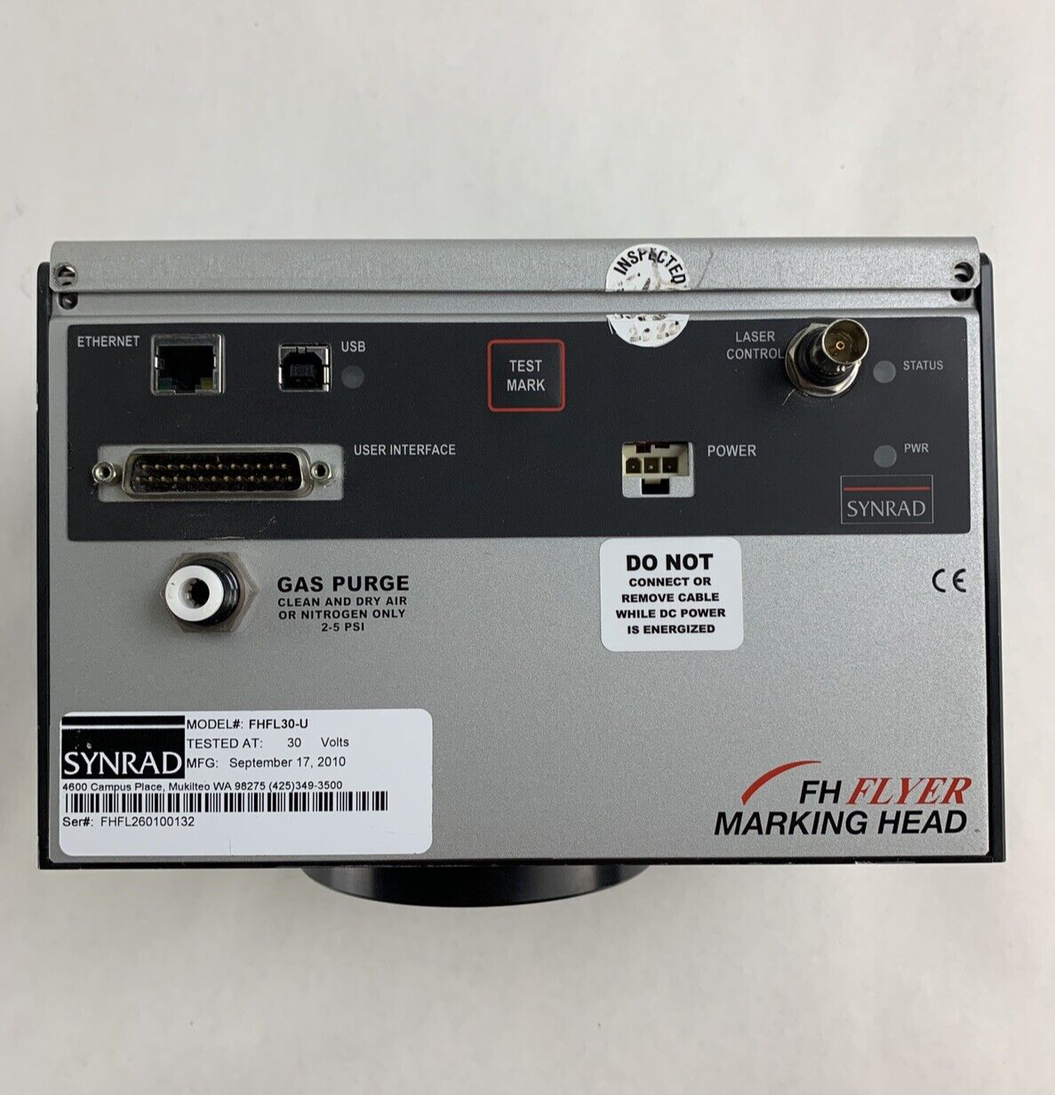Synrad FHFL50-U FH Flyer 2-Way Scan Marking Head Laser Gauging Parts and Repair
