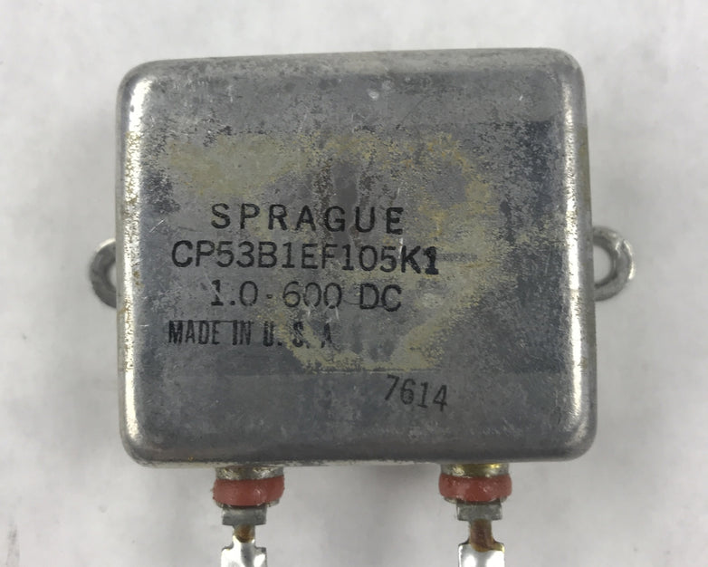 Sprague CP53B1EF105K1 2X1.0-600 DC Capacitor/Relay Unit