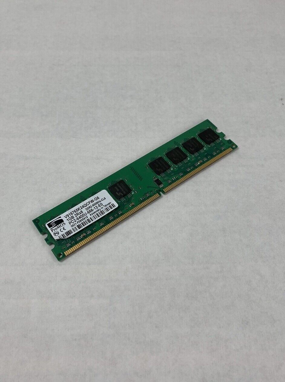 ProMOS 512MB 1Rx8 DDR2-800 PC2-6400 240pin DIMM V916764K24QCFW-G6 (Lot of 6)