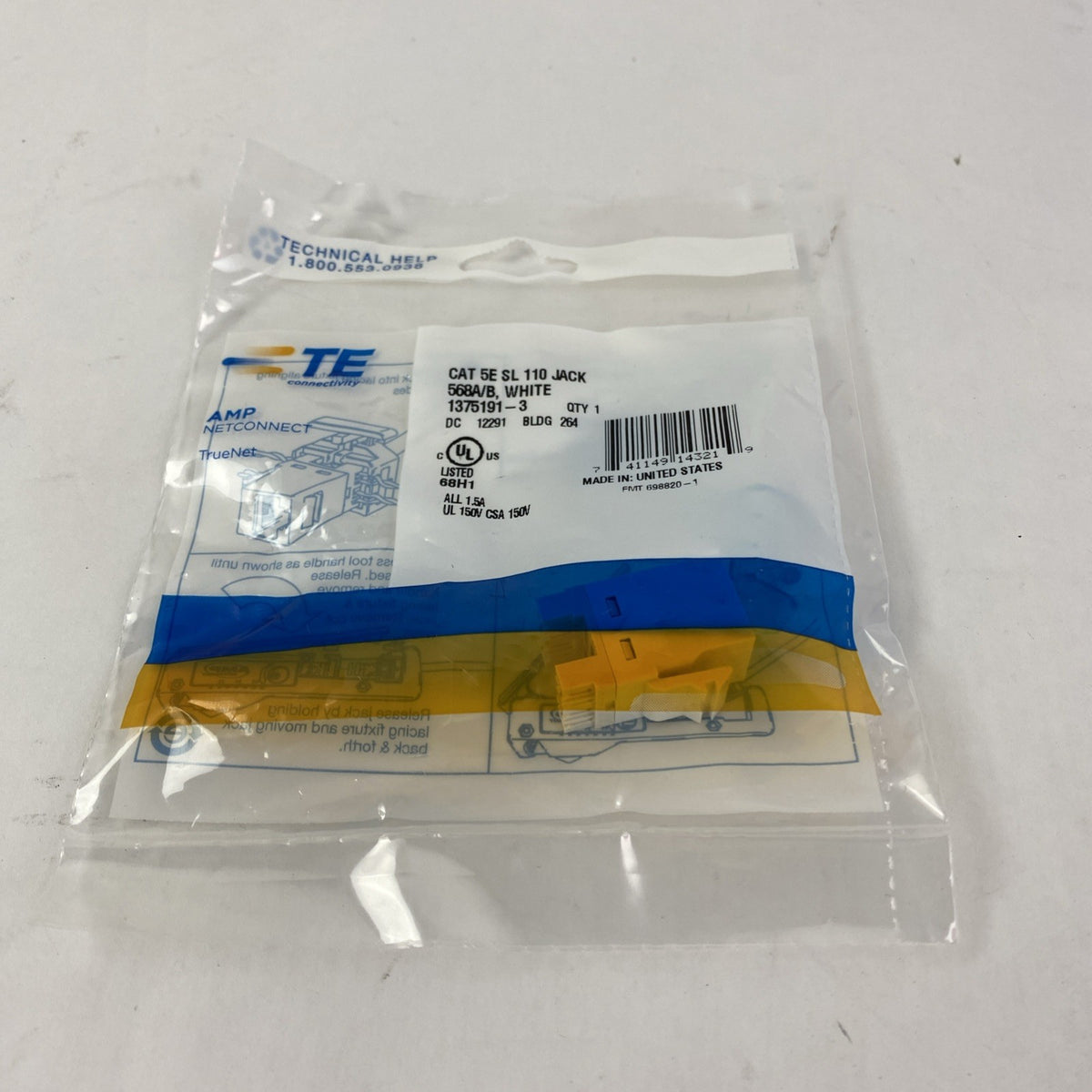 Cat 5E SL 110 Jack 568A/B White - Lot of 151