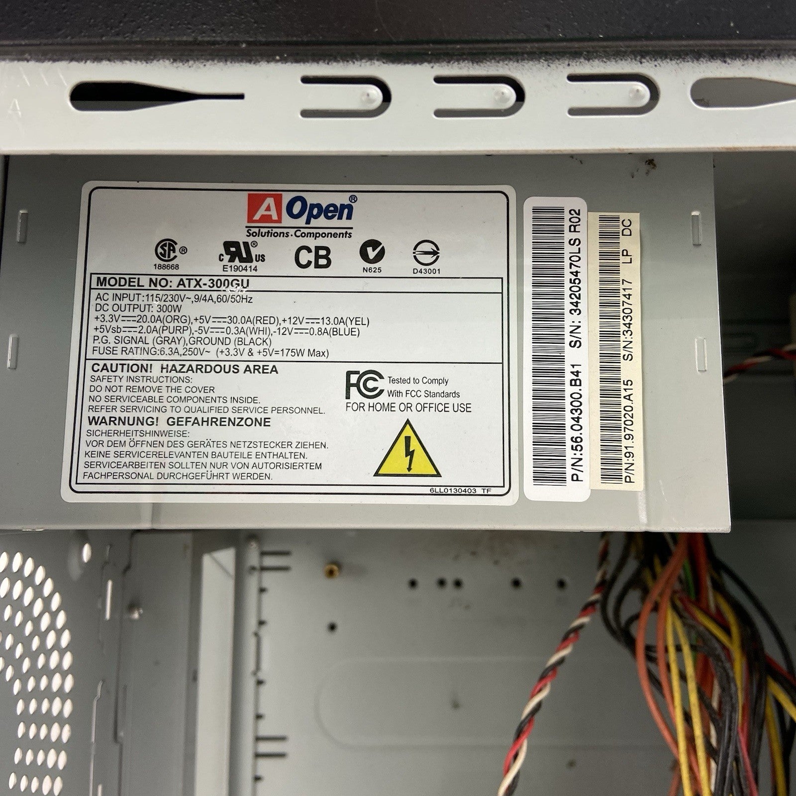 Unbranded Mind Tower Computer Case AOpen ATX-300GU 300W PSU9