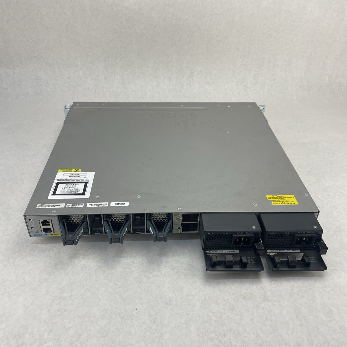 Cisco WS-C3850-48P-S 48-Port V06 PoE+ 2x PSU NM-4-10g Gigabit Switch - Tested7
