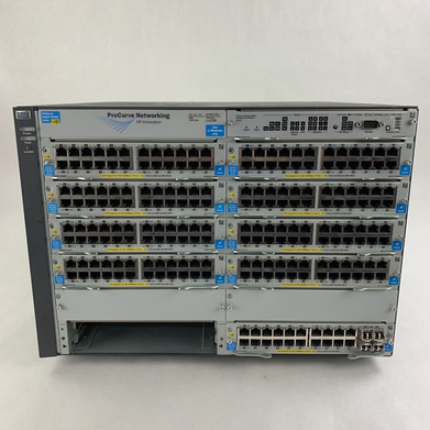 HP ProCurve J8698A 5412zl 8x J8702A 1x J8705A Gig PoE Network Switch Tested