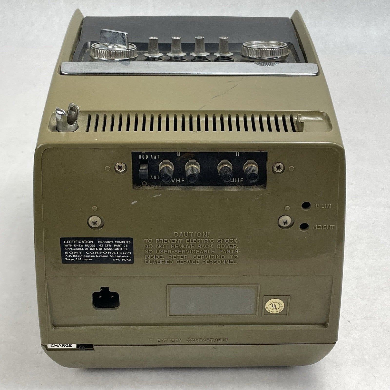 Sony TV-750 Solid State Transistor TV Receiver Untested For Parts Broken Antenna4