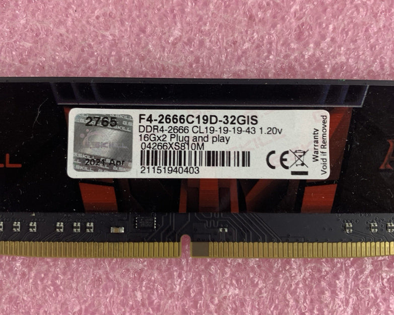 G.SKILL F4-2666C19D-32GIS Aegis Series DDR4 RAM 16 GB  2666MT/S Computer Ram