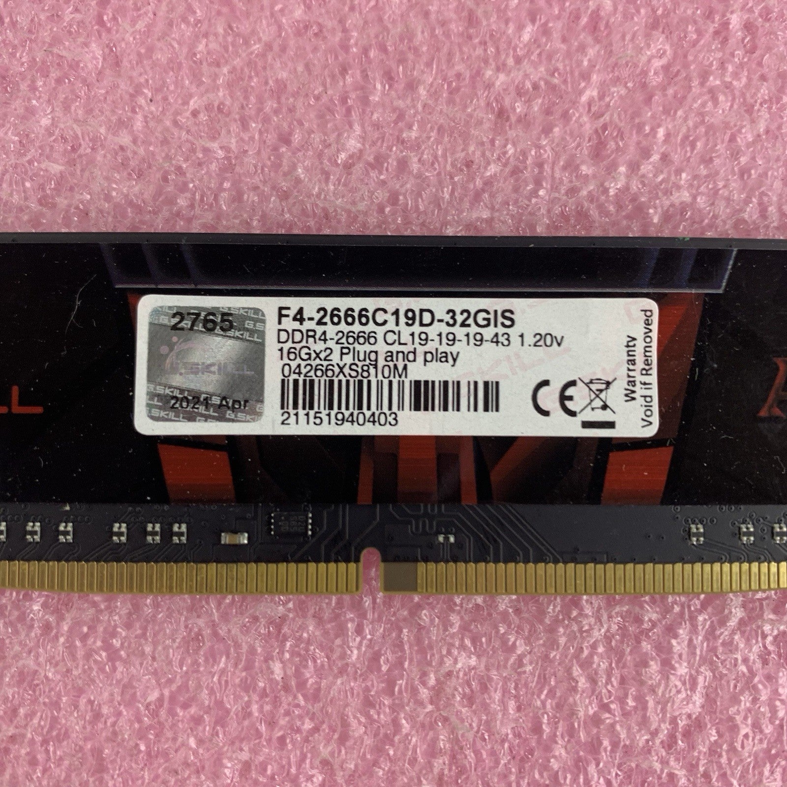 G.SKILL F4-2666C19D-32GIS Aegis Series DDR4 RAM 16 GB  2666MT/S Computer Ram4