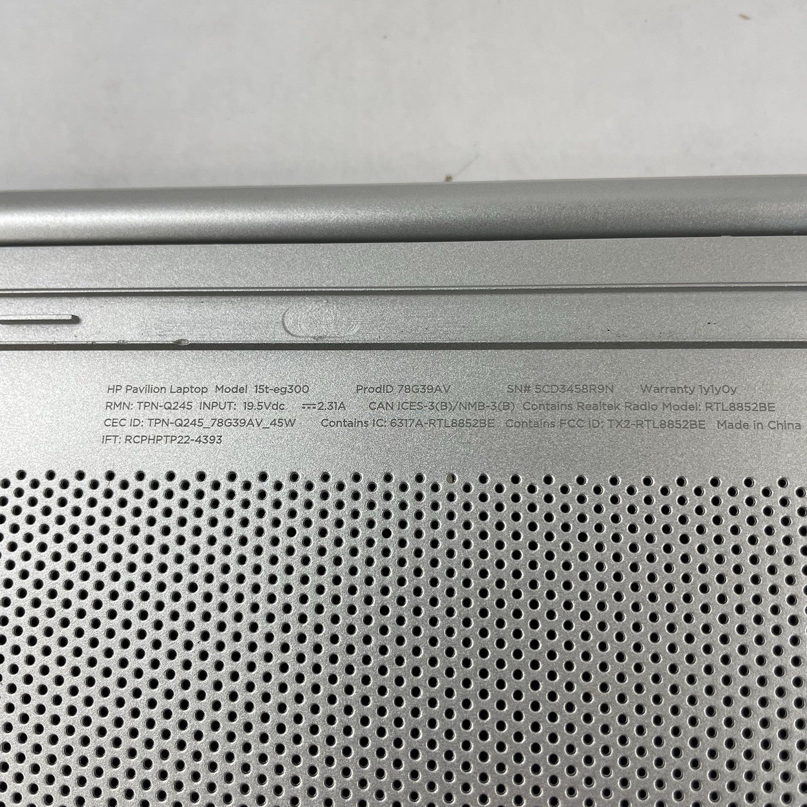 HP Pavilion 15t-eg300 15.6" i7-1355U 3.70 GHz 8 GB RAM No SSD/OS/AC14