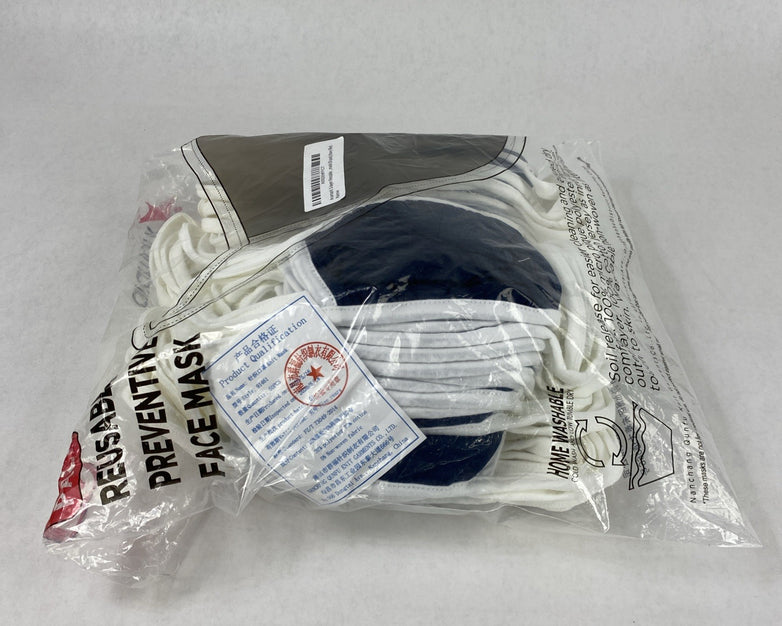 Aramark 91461 3 Layer Reusable Preventive Face Mask Navy Blue 50 Pack