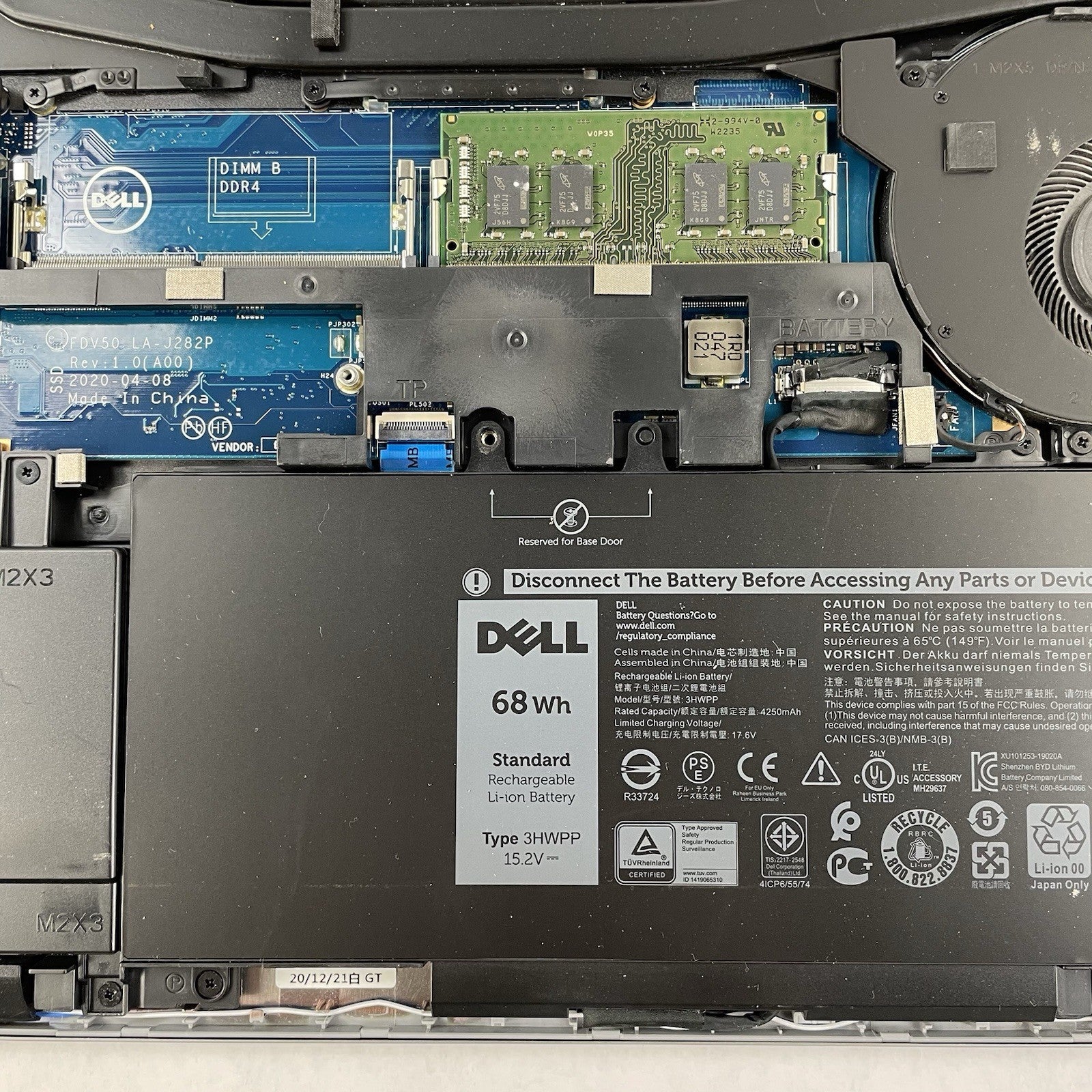 Dell Precision 3551 15.6" i5-10400H 2.60 GHz 16 GB RAM No SSD/OS/AC19