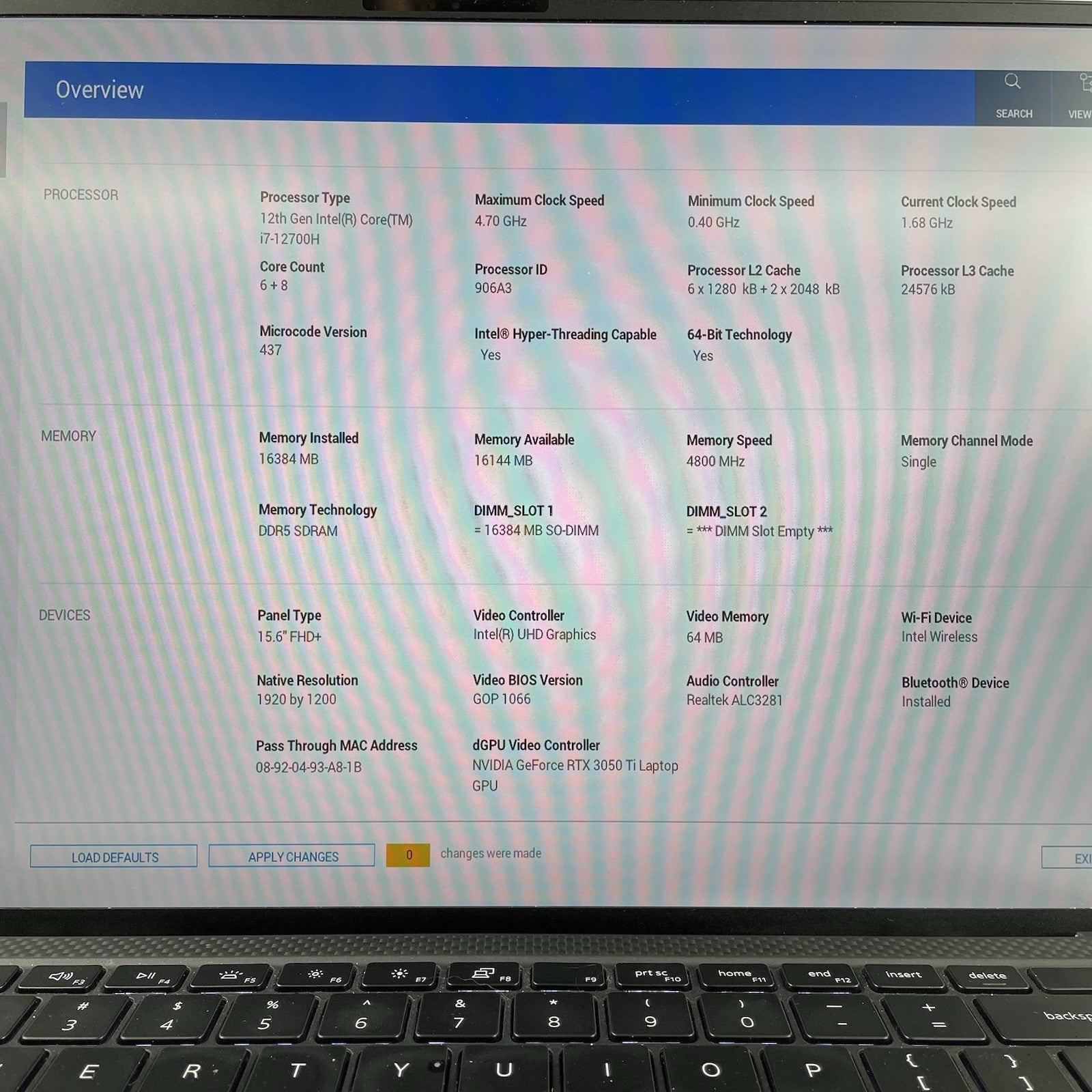Dell XPS 15 9520 15.6" i7-12700H 2.27 GHz 16 GB RAM RTX 3060TI No SSD/OS/AC3