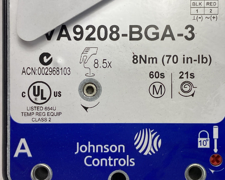 Johnson Controls VA9208-BGA-3 Electric Spring Return Valve Actuator
