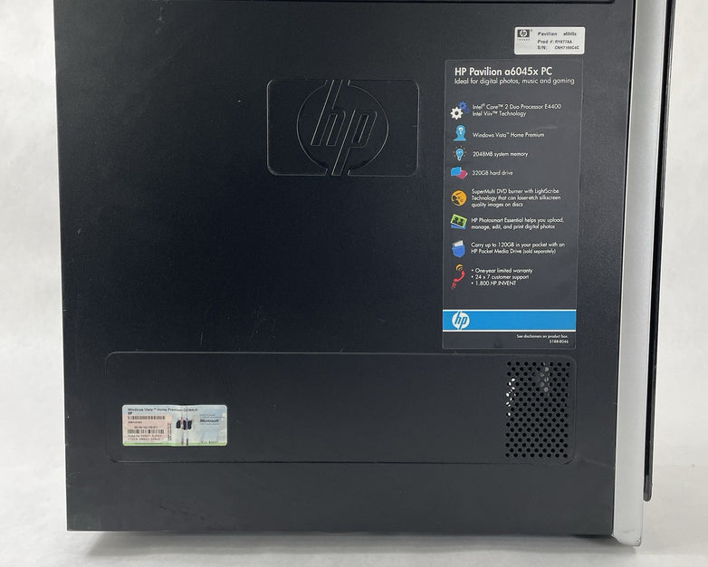 HP Pavilion A6045X MT Core 2 4400 2.00 GHz 2 GB RAM No HDD/OS