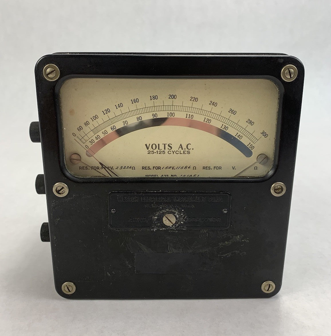 Weston Electric 433 101451 Volts A.C. Meter