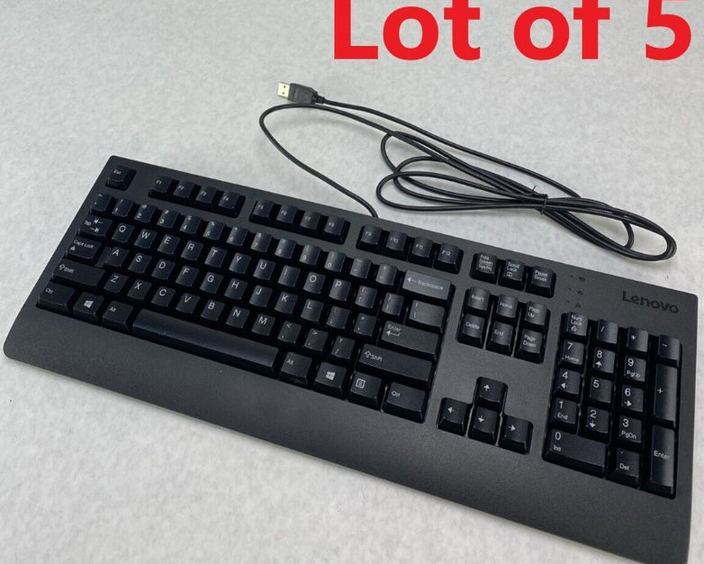 Lot( 5 ) Lenovo SK-8827 Traditional USB Wired Black Keyboards 00XH688 SIL18-W29