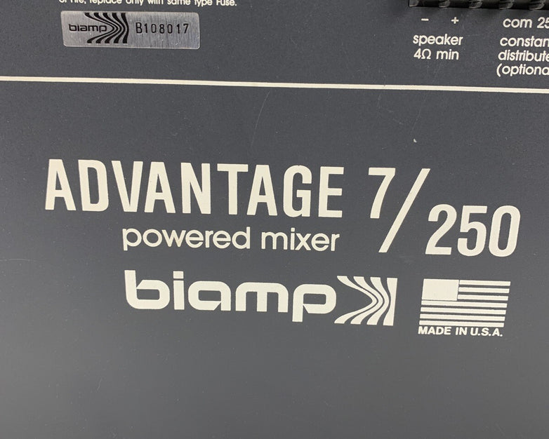 Biamp Advantage 7/250 Biamp Powered Mixer Level Controls Scratch Parts Or Repair