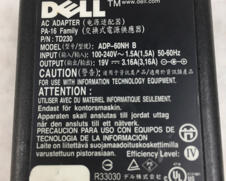 Dell Laptop Charger AC Adapter Power Supply ADP-60NH B PA-16 60W