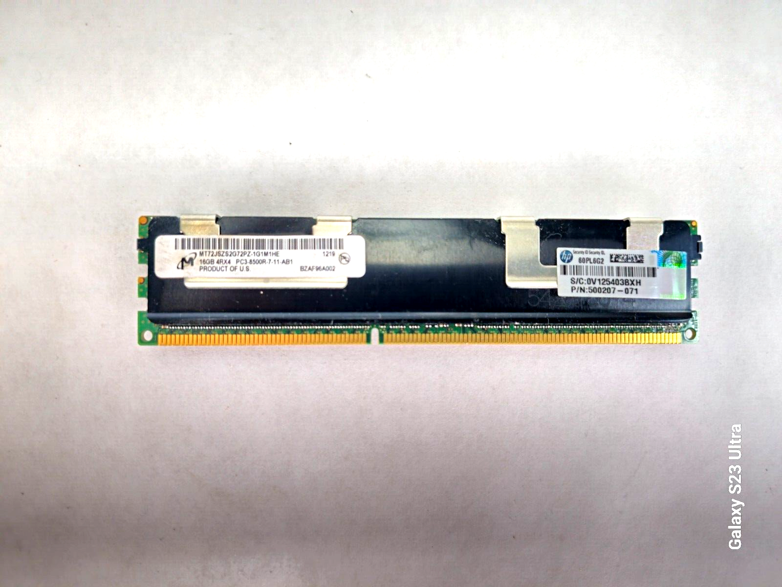 Micron MT72JSZS2G72PZ-1G1M1HE 16GB 4RX4 PC3-8500R-7-11-AB1 Server RAM (Lot of 2)