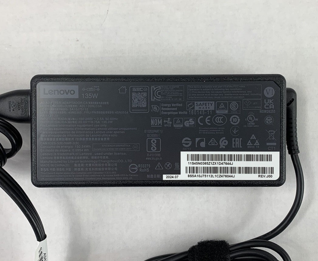 Lenovo ADL135NLC3A 135W 20V 6.75A AC Adapter Power Supply