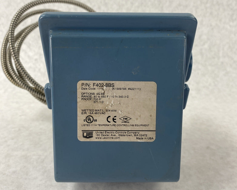 United Electric Controls F402-8BS 6S Temperature Control Unit 50-650F 15A 480VAC