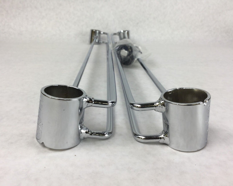 NEXEL Chrome Shelving Bar for Wired Shelving 1 Pair 655CP21 w/4 Shelf Clips